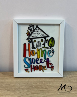 تابلو ویترای تکست “ home sweet home “