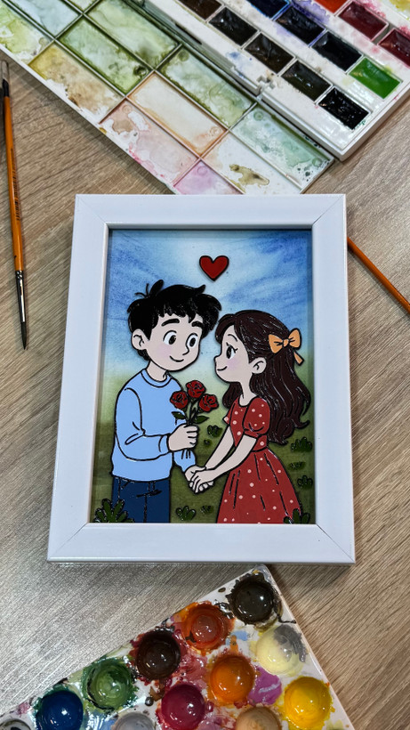 تابلو ویترای عاشقانه