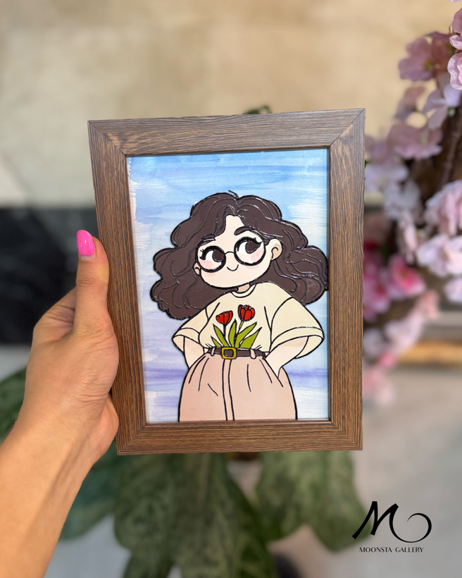 تابلو دکوراتیو ویترای دخترانه با طرح کارتونی و فانتزی
