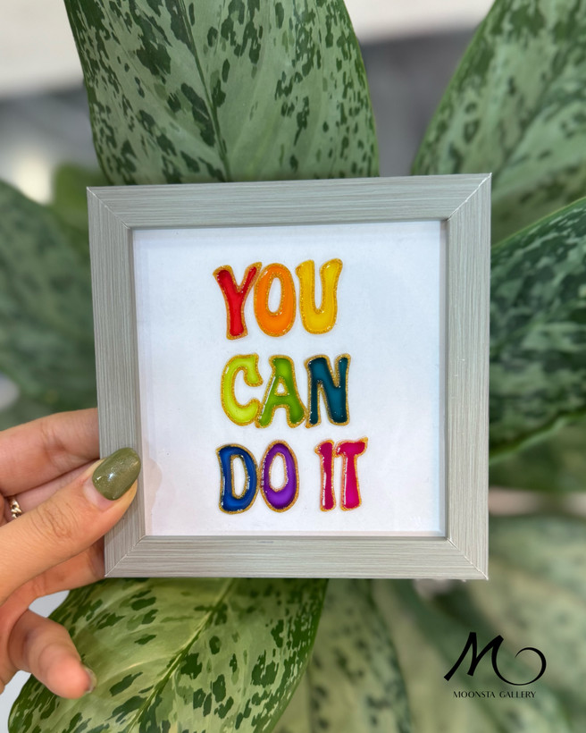 مینی تابلو دکوراتیو دستساز با نوشته You Can Do It