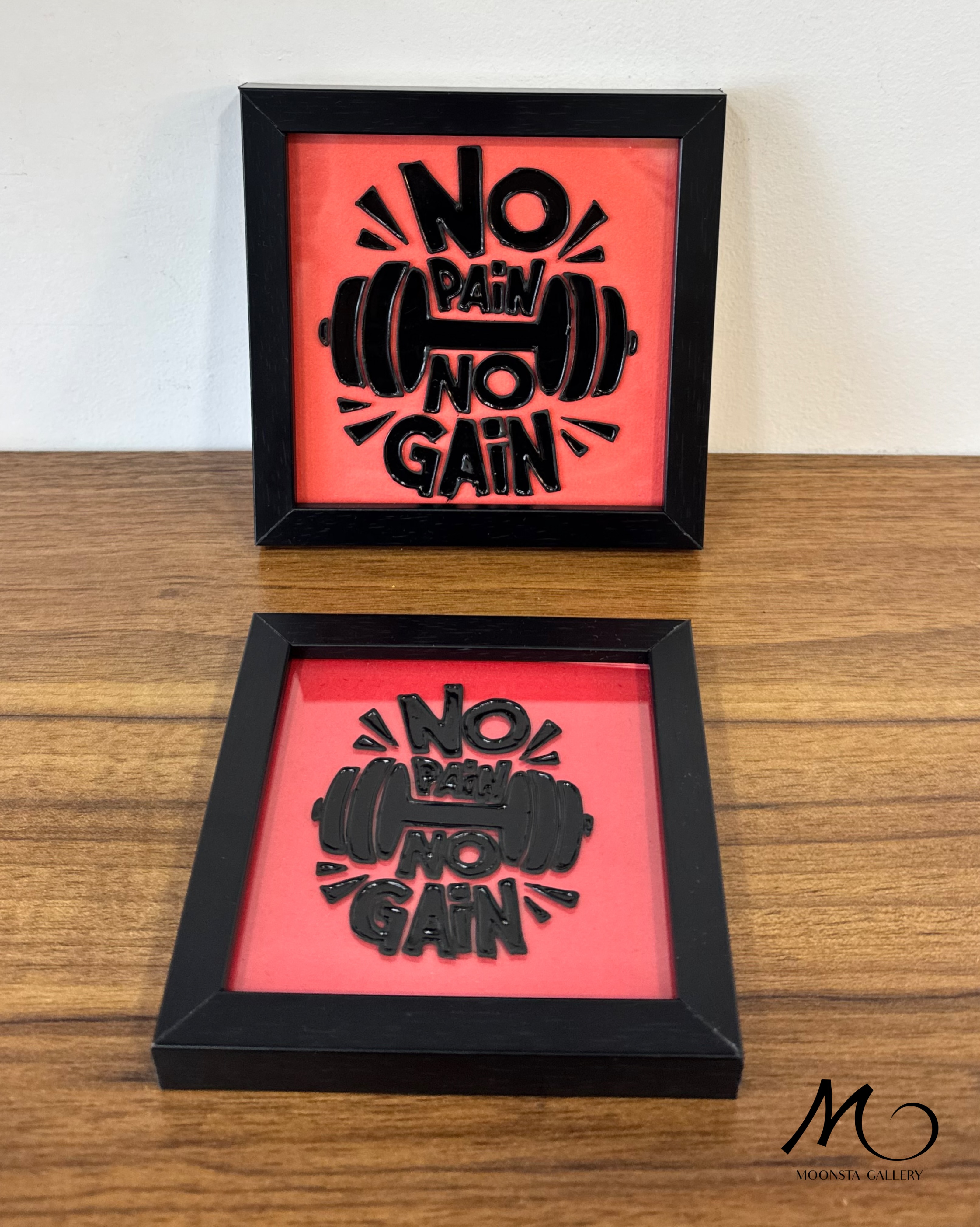تابلو ویترای تکست “no pain ,no gain “